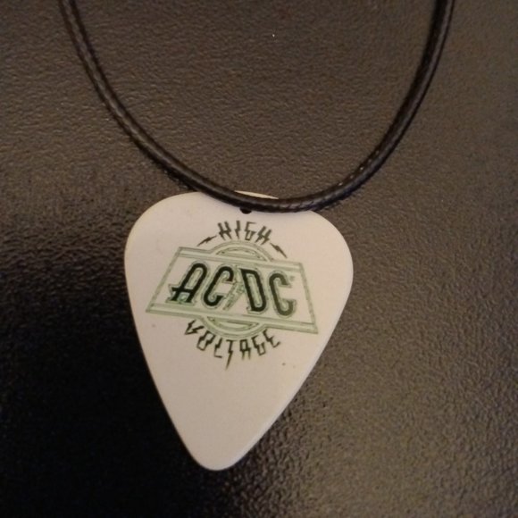 AC/DC | Jewelry | Ac Dc High Voltage Guitar Pick Necklace | Poshmark
